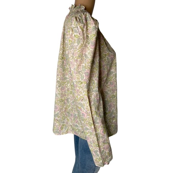 House Of Harlow 1960 Josepha Peasant Blouse Mock Neck Size M - Picture 3 of 8